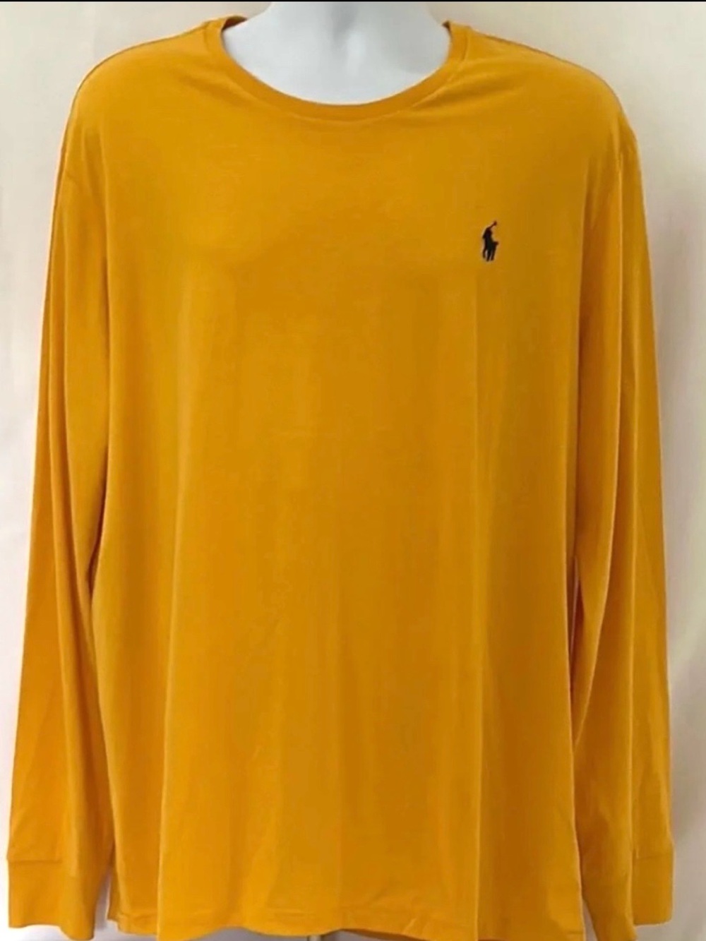 Polo Ralph Lauren Men's XL TG Long Sleeve Cotton Yellow Lightweight T Shirt
